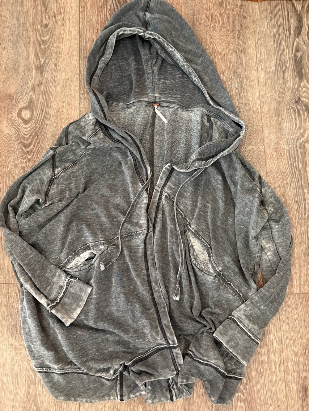 Free People Mineral Wash Hoodie Cardigan Cardi, size small